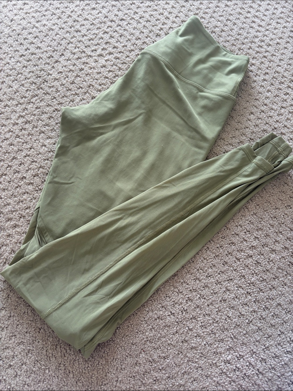 Lululemon High-Waisted Olive Green Leggings